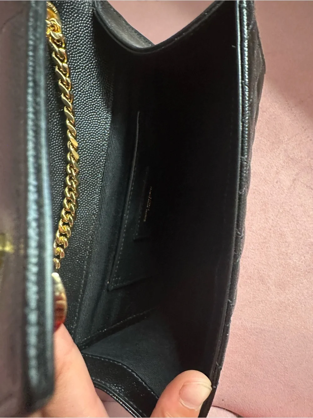 Saint Laurent Small Black Quilted Leather Crossbody with Gold YSL Hardware
